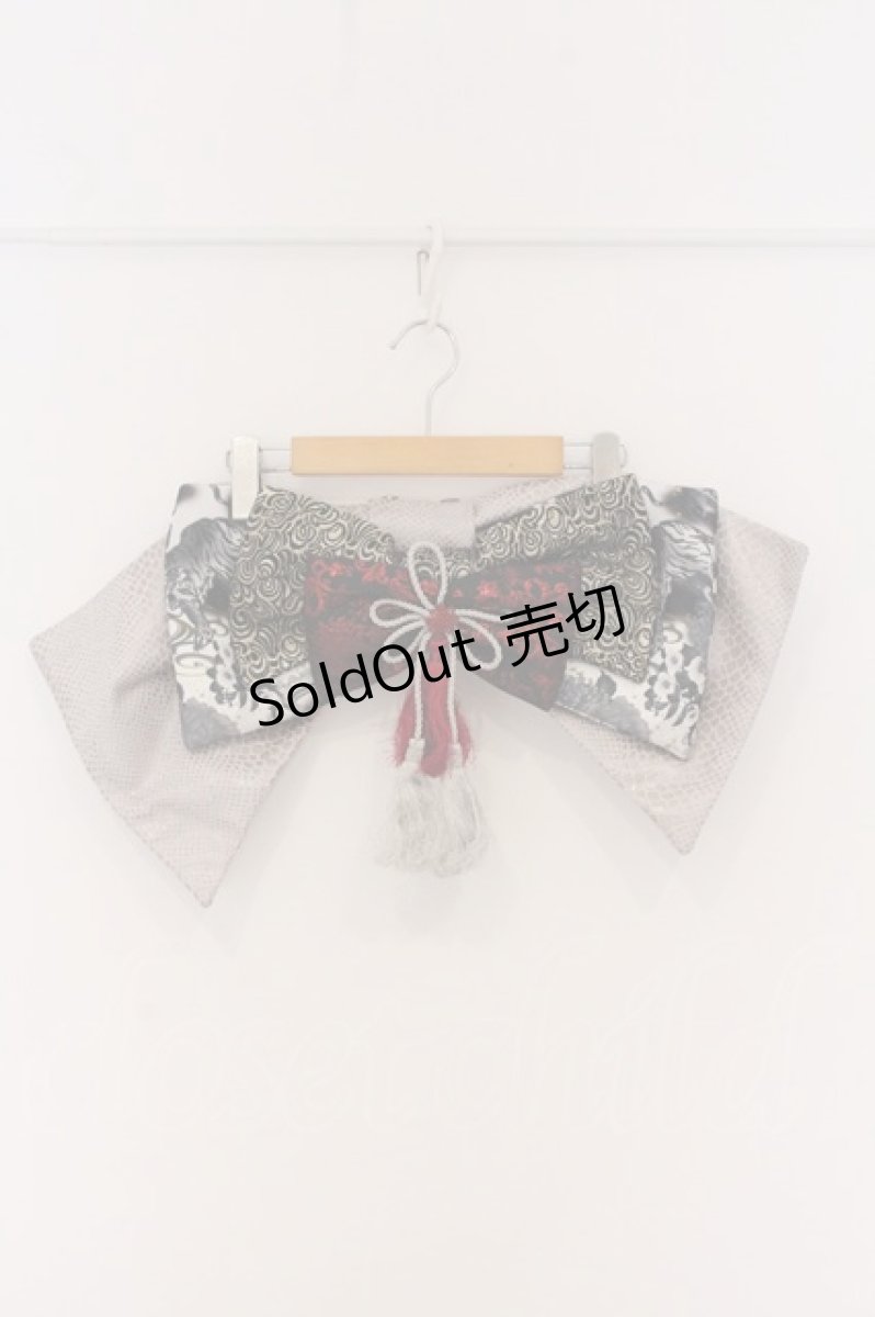 画像1: Qutie Frash / 2016年パティキュラ飾り帯  ＷＨ/モノクロ龍虎和柄 O-26-06-03-010-QU-ZA-IG-OS (1)