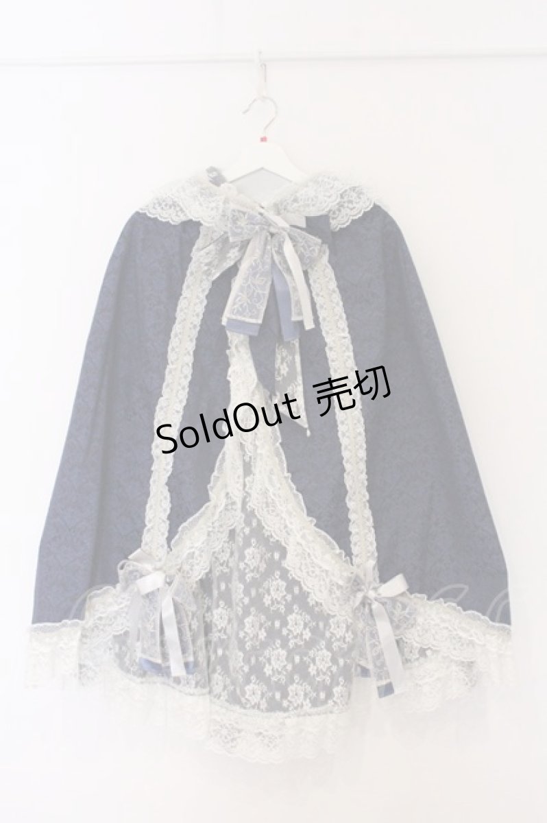 画像1: metamorphose / Dressyジャガードレースマント  ネイビー O-26-06-03-013-ME-CO-IG-OS (1)