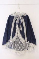 画像1: metamorphose / Dressyジャガードレースマント  ネイビー O-26-06-03-013-ME-CO-IG-OS (1)
