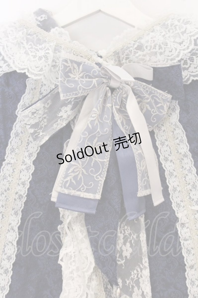 画像2: metamorphose / Dressyジャガードレースマント  ネイビー O-26-06-03-013-ME-CO-IG-OS (2)