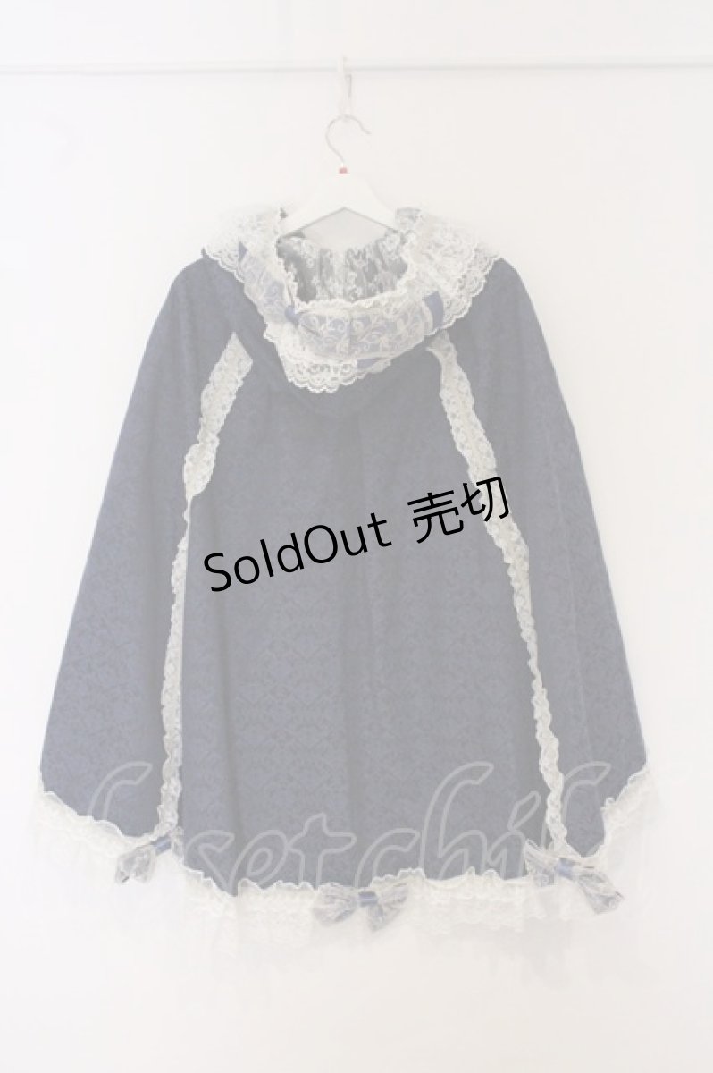 画像3: metamorphose / Dressyジャガードレースマント  ネイビー O-26-06-03-013-ME-CO-IG-OS (3)