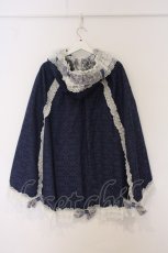 画像3: metamorphose / Dressyジャガードレースマント  ネイビー O-26-06-03-013-ME-CO-IG-OS (3)