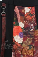 画像2: Qutie Frash / ちりめんフラップ付フレアパンツ  ブラック×レッド O-26-06-03-002-QU-PA-IG-OS (2)