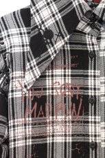 画像2: MAD / ショルダーレースアップチェックシャツ M クロ×シロ O-26-06-03-018-PU-BL-OW-OS (2)