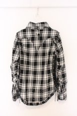 画像3: MAD / ショルダーレースアップチェックシャツ M クロ×シロ O-26-06-03-018-PU-BL-OW-OS (3)