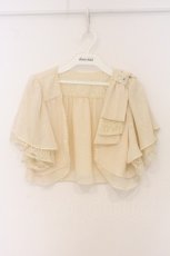 画像1: axes femme / 肩リボンラッフルフリルボレロ M キナリ O-26-06-03-021-AX-TO-OW-OS (1)