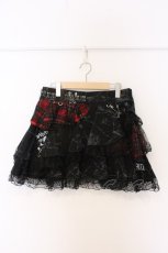 画像1: MAD / チェックティアードスカート L ブラック×レッド O-26-06-03-024-PU-SK-OW-OS (1)