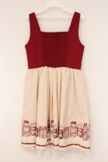画像3: axes femme / アンティークパネル柄ワンピース M ワイン O-26-06-04-003-AX-BL-OW-OS (3)