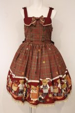 画像1: metamorphose / Tailor`s Bear衿付きジャンパースカート  えんじ系 O-26-06-04-031-ME-OP-OW-OS (1)