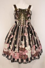 画像1: Angelic Pretty / Travelくまちゃんベルトジャンパースカート  クロ O-26-06-04-032-AP-OP-OW-OS (1)