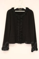 画像1: INGEBORG / フラワーモチーフラインカットジャケット 9 クロ O-26-06-04-049-LO-JA-IG-OS (1)