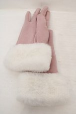 画像2: axes femme / クマ刺繍手袋  ピンク O-26-06-04-1048-AX-ZA-OW-OS (2)