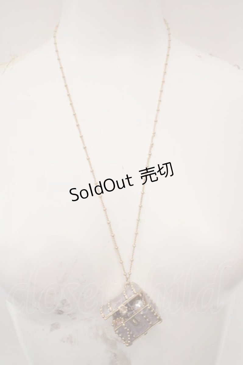 画像2: axes femme kawaii / 深海の宝箱ネックレス  ラベンダー×ゴールド O-26-06-04-1053-AX-AC-OW-OS (2)
