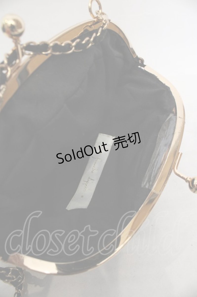画像3: Franche Lippee / ベルベットくまがま口バッグ  クロ O-26-06-04-1058-LO-BG-IG-OS (3)
