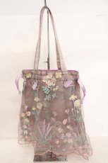 画像2: Franche Lippee / ガーデニング刺繍トートバッグ  ピンクグレー O-26-06-04-1061-LO-BG-IG-OS (2)