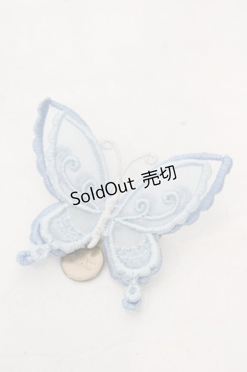 画像1: abilletage / Butterfly motif accessory（バタフライモチーフアクセサリー）  水色 ブローチ O-26-06-04-1012-GO-AC-IG-OS (1)