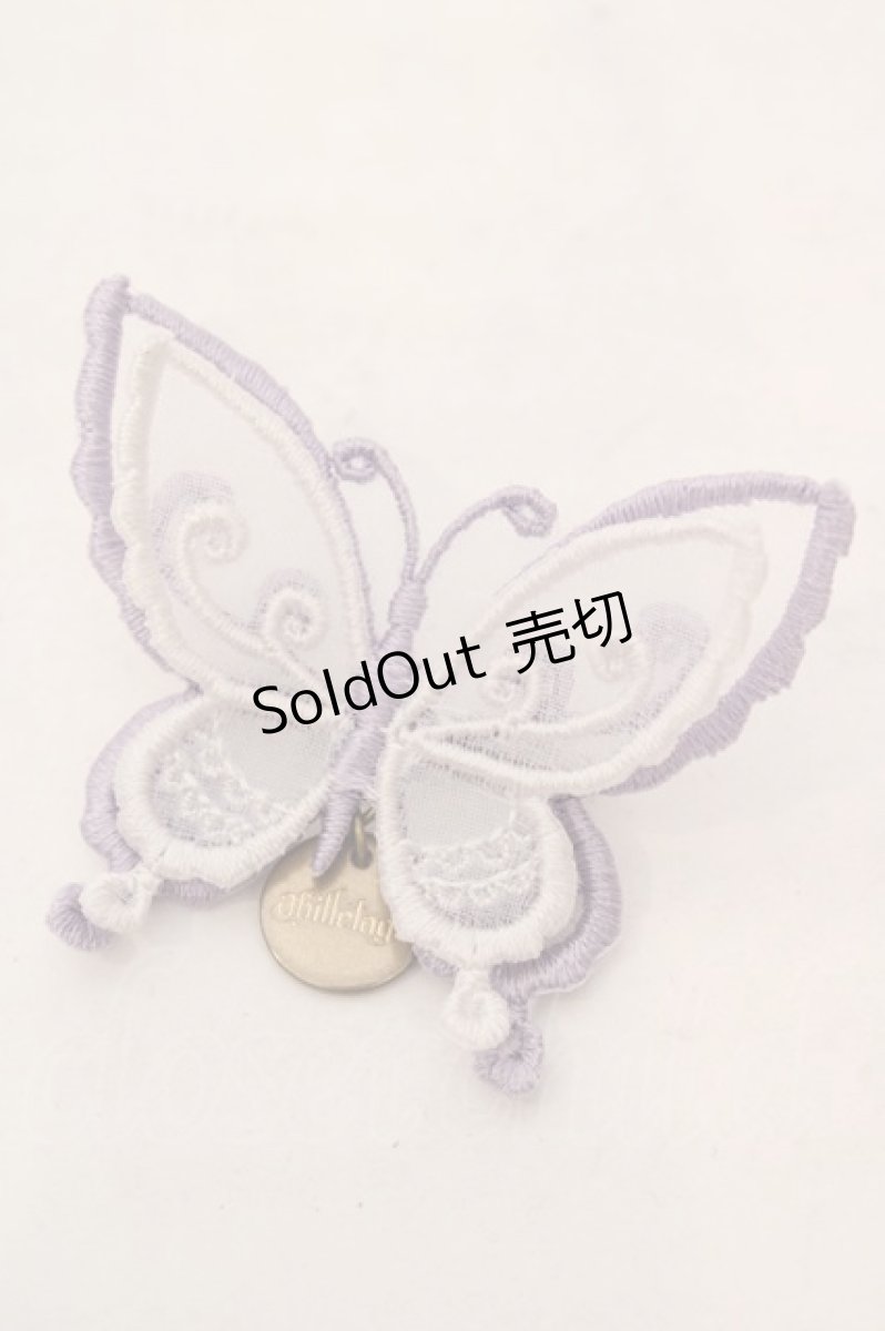 画像1: abilletage / Butterfly motif accessory（バタフライモチーフアクセサリー）  シロ×ラベンダー ブローチ O-26-06-04-1014-GO-AC-IG-OS (1)