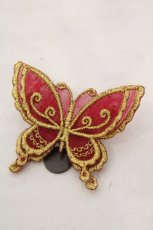 画像1: abilletage / Butterfly motif accessory（バタフライモチーフアクセサリー）  アカ×ゴールド ブローチ O-26-06-04-1023-GO-AC-IG-OS (1)