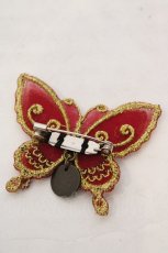 画像2: abilletage / Butterfly motif accessory（バタフライモチーフアクセサリー）  アカ×ゴールド ブローチ O-26-06-04-1023-GO-AC-IG-OS (2)