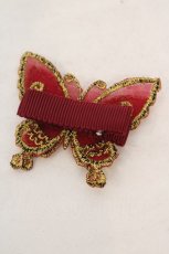 画像2: abilletage / Butterfly motif accessory（バタフライモチーフアクセサリー）  アカ×ゴールド クリップ O-26-06-04-1024-GO-AC-IG-OS (2)