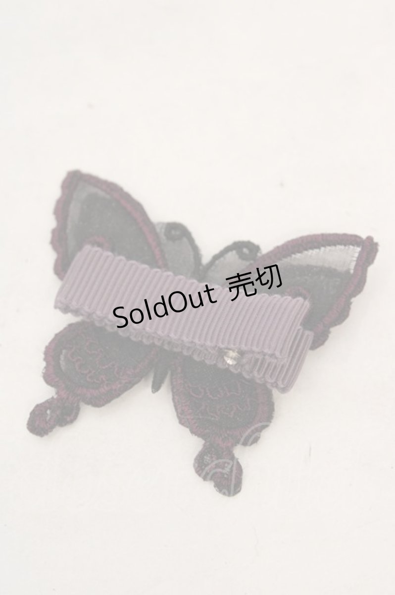 画像2: abilletage / Butterfly motif accessory（バタフライモチーフアクセサリー）  紫クリップ O-26-06-04-1025-GO-AC-IG-OS (2)
