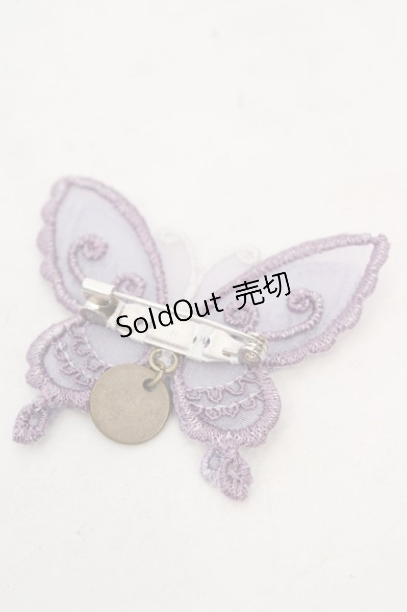 画像2: abilletage / Butterfly motif accessory（バタフライモチーフアクセサリー）  ラベンダーブローチ O-26-06-04-1029-GO-AC-IG-OS (2)