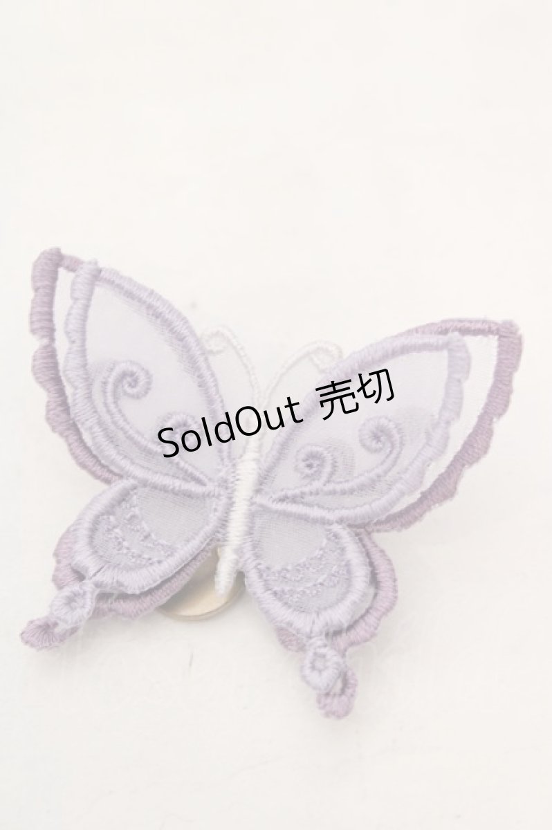 画像1: abilletage / Butterfly motif accessory（バタフライモチーフアクセサリー）  ラベンダーブローチ O-26-06-04-1030-GO-AC-IG-ZT208-F001 (1)