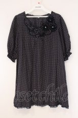 画像1: INGEBORG / フラワー配色ドットワンピース 9 ネイビー O-26-06-04-063-LO-OP-IG-OS (1)