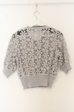 画像3: F&A / 総花レース半袖カーディガン F グレー O-26-06-05-040-CA-TO-OW-OS (3)
