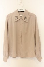 画像1: an another angelus / クリスマスローズ刺繍ブラウス F ピンク O-26-06-05-055-CA-BL-OW-OS (1)