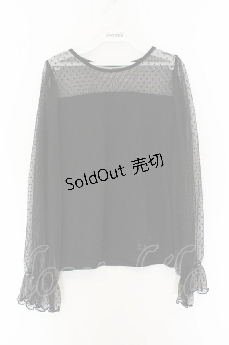 画像1: m petit by misako / NINA'Sコラボ シースルーカットソー L クロ O-26-06-05-084-LO-TO-IG-OS (1)