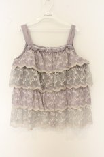 画像1: PINK HOUSE / すずらん刺繍ティアードキャミソール  ラベンダー×オフシロ O-26-06-05-012-LO-TO-IG-OS (1)