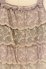 画像2: PINK HOUSE / すずらん刺繍ティアードキャミソール  ラベンダー×オフシロ O-26-06-05-012-LO-TO-IG-OS (2)