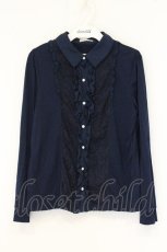 画像1: axes femme / フリル襟付きカットソー M ネイビー O-26-06-06-035-AX-TO-IG-OS (1)