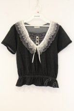 画像1: axes femme / レイヤード風カットデニムプルオーバー M グレー O-26-06-06-036-AX-TO-IG-OS (1)