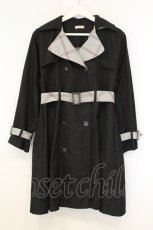 画像1: axes femme POETIQUE / チェック配色トレンチコート M クロ×グレー O-26-06-06-038-AX-CO-IG-OS (1)