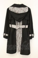 画像3: axes femme POETIQUE / チェック配色トレンチコート M クロ×グレー O-26-06-06-038-AX-CO-IG-OS (3)