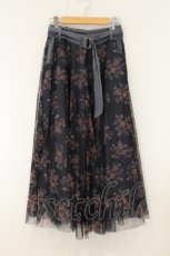 画像1: axes femme / 花柄チュールロングスカート M クロ×グレー O-26-06-06-006-AX-SK-IG-OS (1)