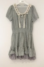 画像1: axes femme / 透かし柄ドットワンピース  グリーン系 O-26-06-06-065-AX-OP-IG-OS (1)