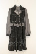 画像1: axes femme POETIQUE / 襟刺繍ドッキングワンピース  グレー O-26-06-06-069-AX-OP-IG-OS (1)