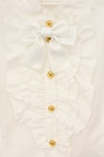 画像2: metamorphose / スタンドカラーピンタックフリルブラウス  シロ O-26-06-06-081-ME-BL-IG-OS (2)