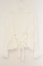 画像4: metamorphose / スタンドカラーピンタックフリルブラウス  シロ O-26-06-06-081-ME-BL-IG-OS (4)