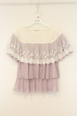 画像1: axes femme / レースケープ風バイカラープルオーバー  ラベンダー×シロ O-26-06-06-025-AX-TO-IG-OS (1)
