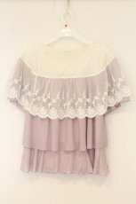 画像3: axes femme / レースケープ風バイカラープルオーバー  ラベンダー×シロ O-26-06-06-025-AX-TO-IG-OS (3)