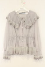 画像1: an another angelus / レース使いドットチュールブラウス  グレー O-26-06-06-026-CA-BL-IG-OS (1)