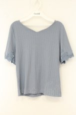画像1: axes femme / バックレースアップリブプルオーバー M ブルー O-26-06-06-029-AX-TO-IG-OS (1)