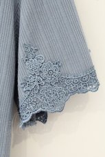 画像2: axes femme / バックレースアップリブプルオーバー M ブルー O-26-06-06-029-AX-TO-IG-OS (2)