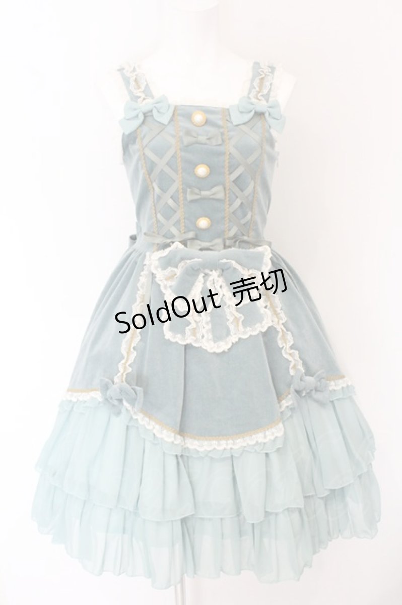画像1: metamorphose / 別珍プリンセスリボンジャンパースカート  ミント O-26-06-07-031-ME-OP-IG-OS (1)