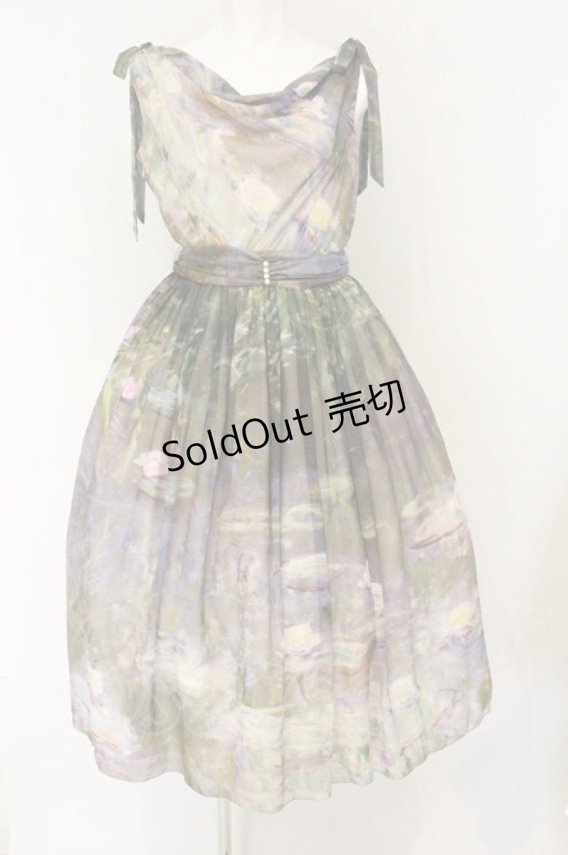 画像1: Miss Cube / Oil Painting Collection ジャンパースカート S グリーン O-26-06-07-037-LO-OP-OW-ZT137 (1)