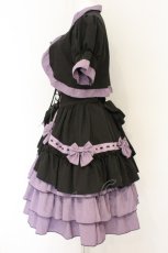 画像4: Xuandana Lolita / ボレロ付きビスチェデザインジャンパースカート  クロ×パープル O-26-06-07-038-LO-OP-OW-OS (4)
